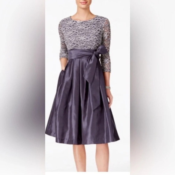 Jessica Howard / Sequined Lace a-Line Dress Size 14W - Picture 1 of 12